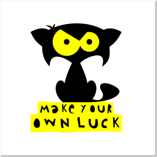 Funny black cat – Make your own luck (Mozart) Posters and Art